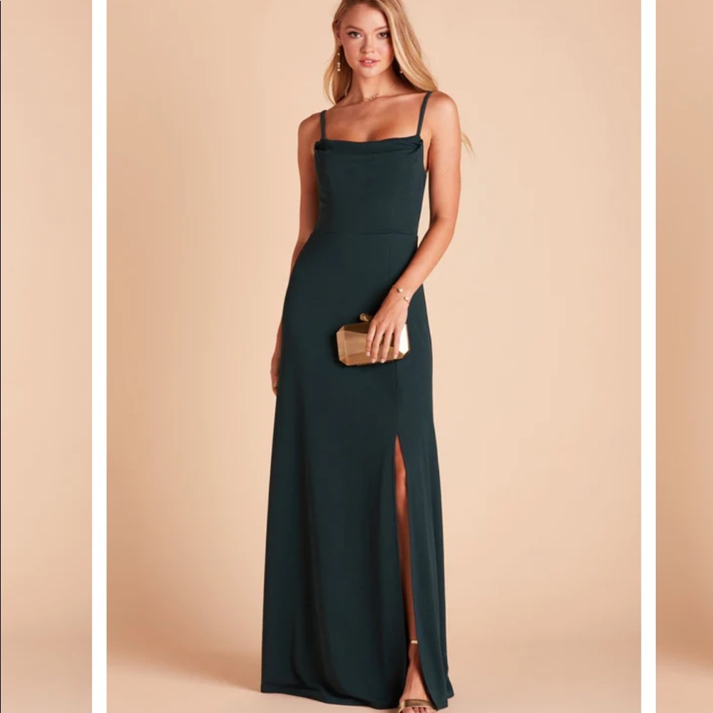 birdy grey ash crepe emerald dress - size 4